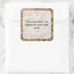 Desert Camouflage Pebbles, leger, leger Vierkante Sticker