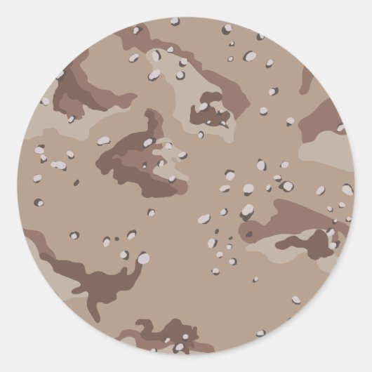 Desert Camouflage Ronde Sticker (Voorkant)