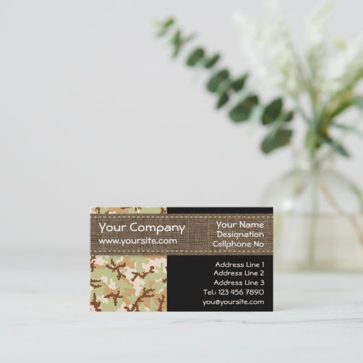 Desert camouflage visitekaartje (Staand voorkant)