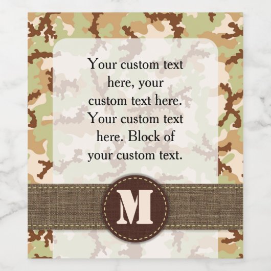 Desert camouflage wijn etiket (Enkel label)