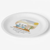 Desert Camper Clothesline Blue Baby shower Papieren Bordje (Gekanteld)