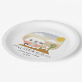 Desert Camper Clothesline Roze Baby shower Papieren Bordje (Gekanteld)