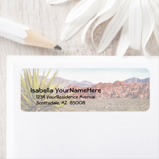 Desert Canyon Uitzicht klein formaat adresetikette Etiket (Insitu)