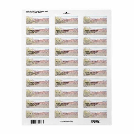 Desert Canyon Uitzicht klein formaat adresetikette Etiket (Full Sheet)