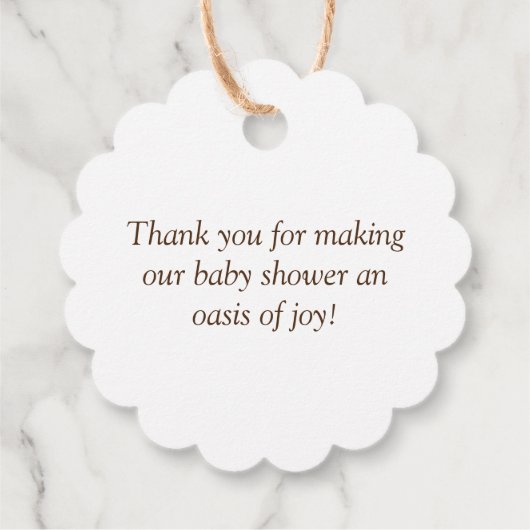 Desert Chic Baby shower Bedankjes Labels (Achterkant)