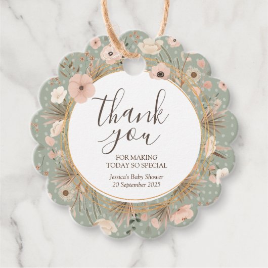 Desert Chic Baby shower Bedankjes Labels (Voorkant)