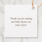 Desert Chic Baby shower Bedankjes Labels (Achterkant)