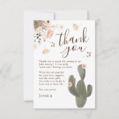 Desert Chic Baby shower Bedankkaart (Voorkant)