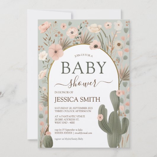 Desert Chic Baby shower Kaart (Voorkant)