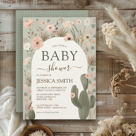 Desert Chic Baby shower Kaart