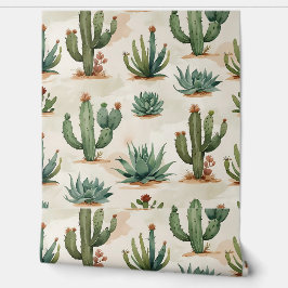 Desert Chic Cactus & Succulent Peel & Stick Behang