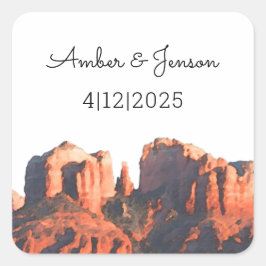 Desert Chic Sedona Bruiloft Sticker