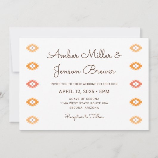 Desert Chic Sedona bruiloft uitnodiging (Voorkant)