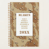 Desert Choco Chip Camouflage Daily Budget Planner (Voorkant)