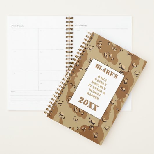 Desert Choco Chip Camouflage Daily Budget Planner (Display)
