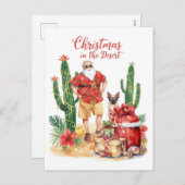 Desert Christmas with Cactus Santa Claus Feestdagenkaart (Voorkant / Achterkant)