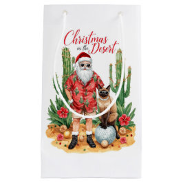 Desert Christmas with Cactus Santa Claus  Klein Cadeauzakje