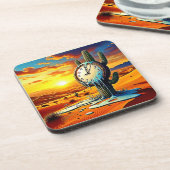 Desert Clock Dreamscape Bier Onderzetter (Linkerzijde)