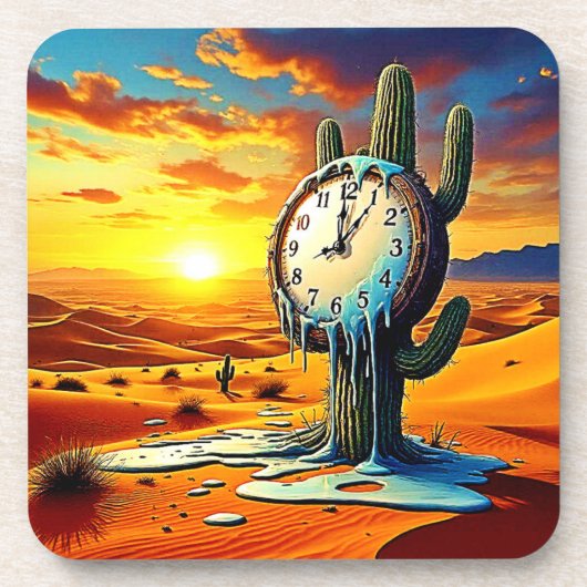 Desert Clock Dreamscape Bier Onderzetter (Voorkant)