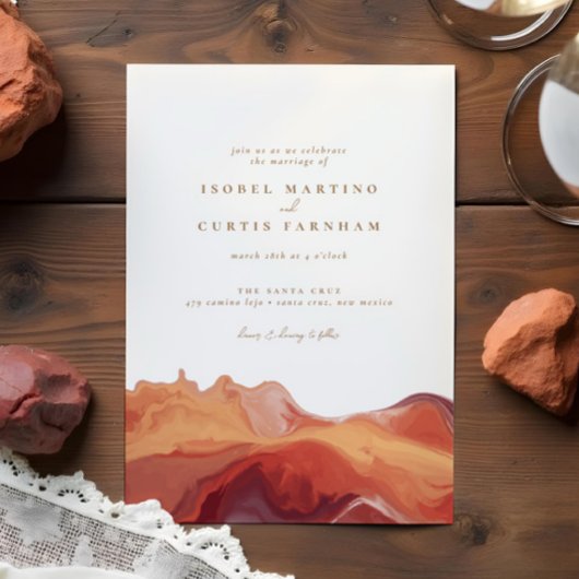 Desert Colors Terracotta Southwest Wedding Kaart
