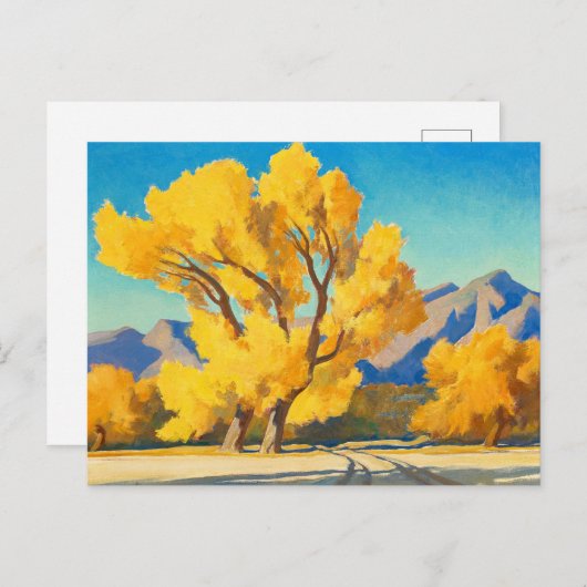 Desert Cottonwoods, Arizona by Maynard Dixon Uitnodiging Briefkaart (Voorkant / Achterkant)