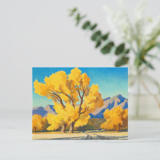 Desert Cottonwoods, Arizona by Maynard Dixon Uitnodiging Briefkaart (Staand voorkant)
