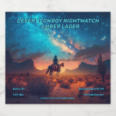 Desert Cowboy Night Watch aanpassen Bier Etiket (Enkel label)