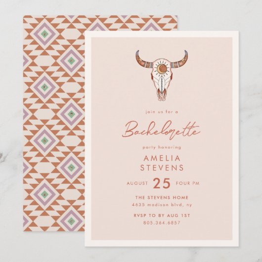 Desert Cowgirl Bachelorette Party uitnodiging (Voorkant / Achterkant)