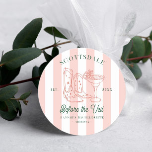 Desert Cowgirl Country Club   vrijgezellen Ronde Sticker