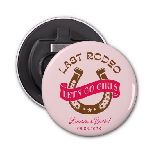 Desert Cowgirl Laatste Rodeo Bachelorette Party Button Flesopener (Voorkant)