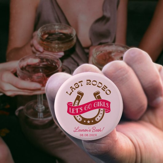 Desert Cowgirl Laatste Rodeo Bachelorette Party Ronde Button 3,2 Cm