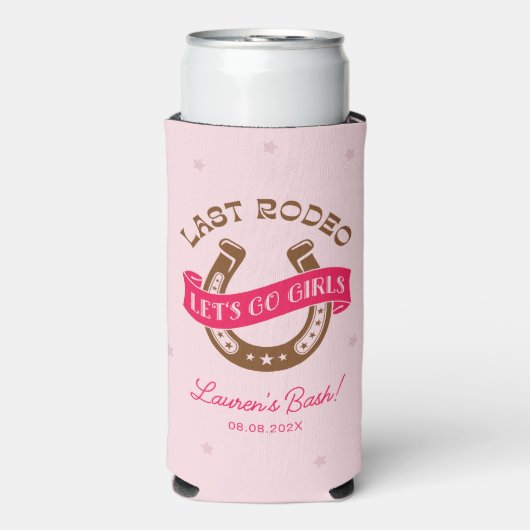 Desert Cowgirl Laatste Rodeo Bachelorette Party Seltzer Blikjeskoeler (Seltzer Voorkant)