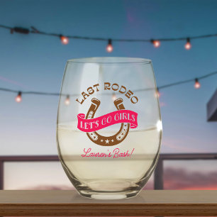 Desert Cowgirl Laatste Rodeo Bachelorette Party Wijnglas Zonder Voet
