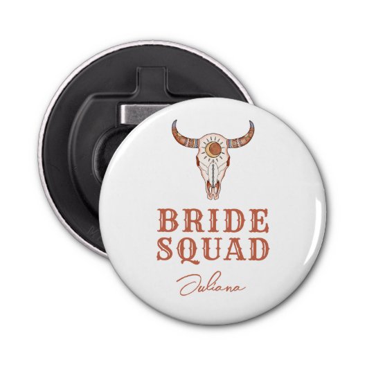 Desert Cowgirl Laatste Rodeo Bride Squad Button Flesopener (Voorkant)
