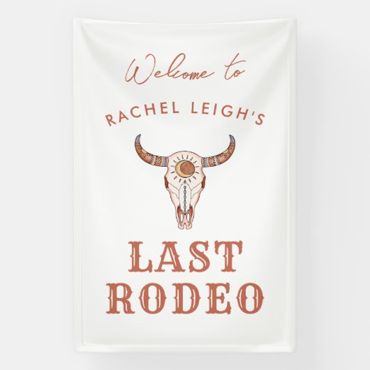 Desert Cowgirl Laatste Rodeo Welkom Spandoek (Verticaal)