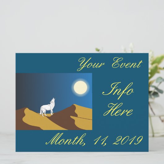 Desert Coyote Howling Full Moon Thunder_Cove (Staand voorkant)