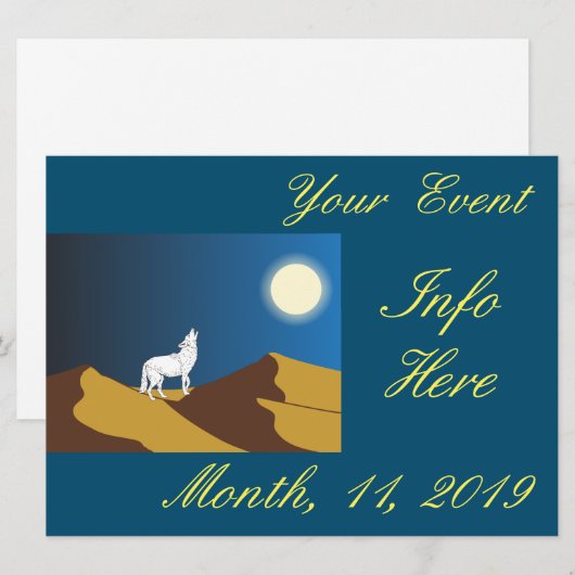 Desert Coyote Howling Full Moon Thunder_Cove (Voorkant / Achterkant)