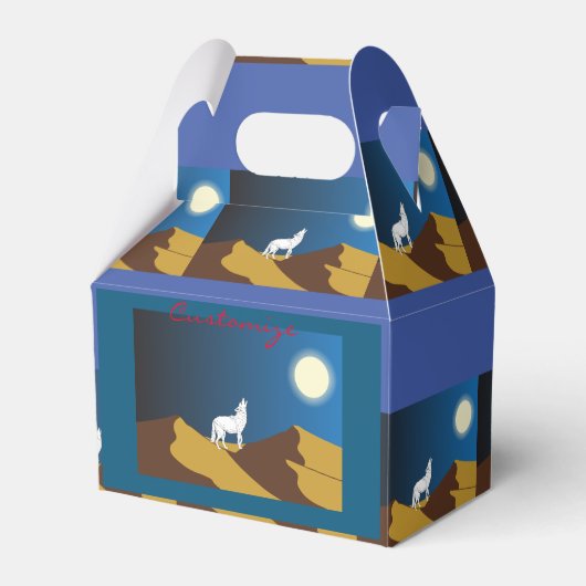 Desert Coyote Howling Full Moon Thunder_Cove Bedankdoosjes (Voorkant Zijde)