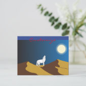 Desert Coyote Howling Full Moon Thunder_Cove Briefkaart (Staand voorkant)