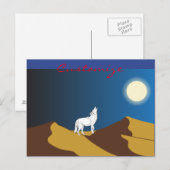 Desert Coyote Howling Full Moon Thunder_Cove Briefkaart (Voorkant / Achterkant)