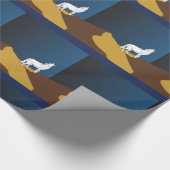 Desert Coyote Howling Full Moon Thunder_Cove Cadeaupapier (Hoek)