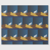 Desert Coyote Howling Full Moon Thunder_Cove Cadeaupapier (Vlak)