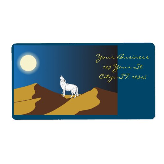 Desert Coyote Howling Full Moon Thunder_Cove Etiket (Voorkant)