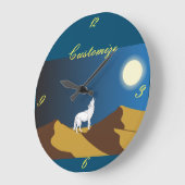 Desert Coyote Howling Full Moon Thunder_Cove Grote Klok (Hoek)