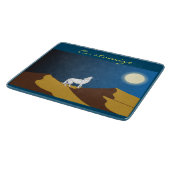 Desert Coyote Howling Full Moon Thunder_Cove l Snijplank (Hoek)