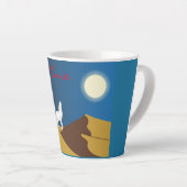 Desert Coyote Howling Full Moon Thunder_Cove Latte Mok (Rechterhoek)