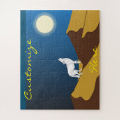 Desert Coyote Howling Full Moon Thunder_Cove Legpuzzel (Verticaal)