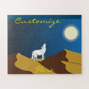 Desert Coyote Howling Full Moon Thunder_Cove Legpuzzel