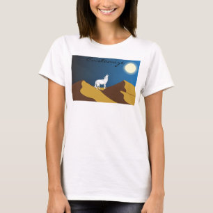 Desert Coyote Howling Full Moon Thunder_Cove T-shirt