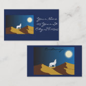 Desert Coyote Howling Full Moon Thunder_Cove Visitekaartje (Voorkant / Achterkant)